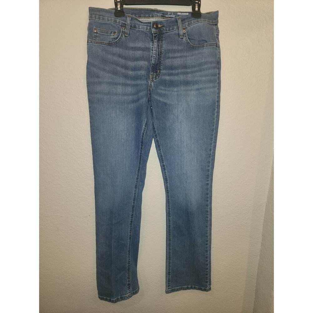 George Men's Relaxed‎ Fit Jeans  Tag:34x34 Actual Measurements:34x31